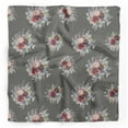 thumbnail image 1 of Bimba Gray Leaves & Peony Floral Pure Silk Printed Scarf Dupatta Head Neck Wrap Bandanas For Women 40 x 40 Inches, 1 of 6