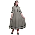 thumbnail image 1 of Bimba Gray Triangle Geometric Print Long Flared A Line Indian Kurtis For Women Party Wear Anarkali Kurta-Medium, 1 of 1