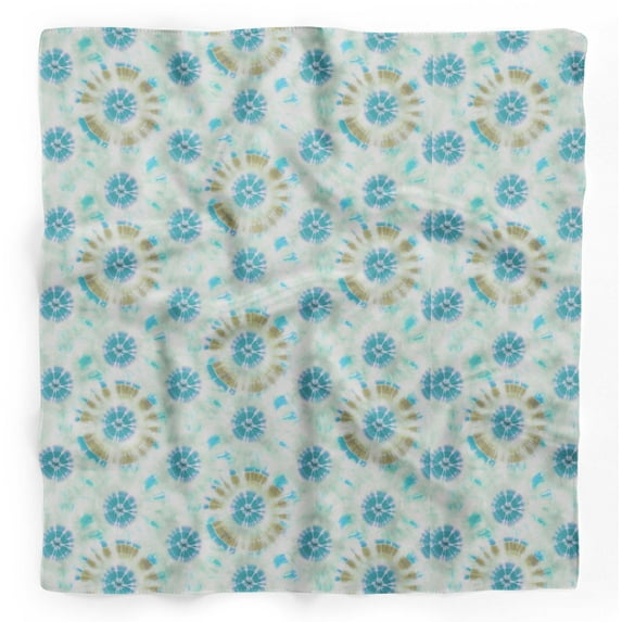 Bimba Green Bandhani Tie-Dye Printed Pure Silk Scarf Neck Wrap Summer Hair Bandanas For Women 40 x 80 Inches