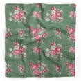 thumbnail image 1 of Bimba Green Leaves & Begonia Floral Printed Pure Silk Scarf Neck Wrap Summer Hair Bandanas For Women 40 x 80 Inches, 1 of 6