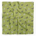 thumbnail image 1 of Bimba Green Text & Stencil Rabbit Animal Printed Pure Silk Scarf Neck Wrap Summer Hair Bandanas For Women 40 x 80 Inches, 1 of 6