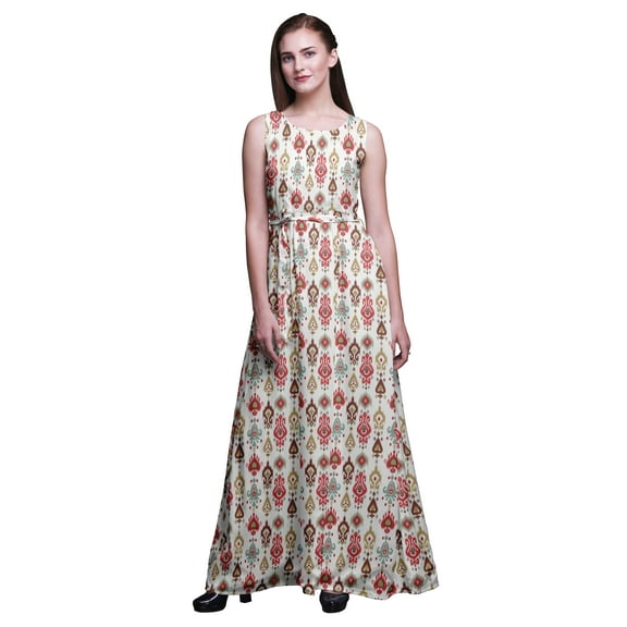 Bimba Ikat Ladies Printed Long Tank MaxiÂ DressÂ Resort Wear Evening Gown-XX-Large