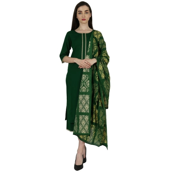 Bimba Indian Designer Cotton Kurta Set For Women With Printed Dupatta Traditional Ethnic Wear