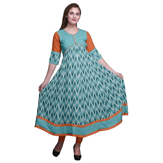 Bimba Indian Kurtis For Women Printed A Line Anarkali Kurti Casual Dress