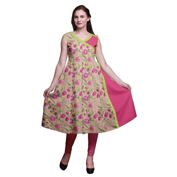 Bimba Indian Tunic Tops For Girls Printed Sleeveless Casual Top For Women Ethnic Kurti