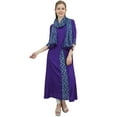 thumbnail image 1 of Bimba Indian Women Rayon Designer Purple A-Line Kurta Ethnic Kurti With Scarf - 24, 1 of 4