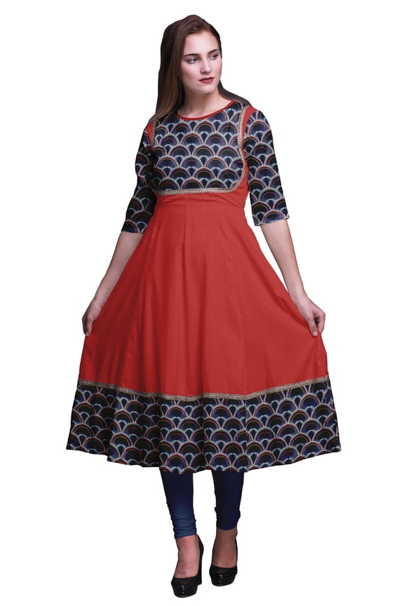 Indigo Blue5 Shibori Damask Indian Ethnic Wear For Women Indian Kurtis Long Anarkali Kurta X-Large