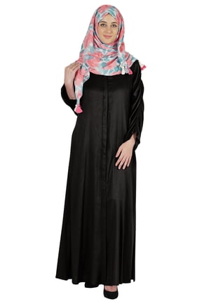 Islamic Clothes For Women Long Dress With Printed Hijab/Scarf Rayon Abaya Maxi Front Button Muslim Dress