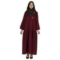 thumbnail image 1 of Bimba Islamic Long Dress With Printed Hijab Scarf Rayon Abaya Maxi Clothes For Muslim Women, 1 of 9