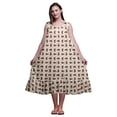 thumbnail image 1 of Bimba Ivory Floral Leaves & Rose Mid Calf Nightwear Ladies Cotton Printed Sleeveless Night Gown Maxi Dress X-Small, 1 of 6