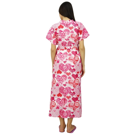 Bimba Kaftan Front & Back Buttons Gown Printed Maternity Night Wear Caftan