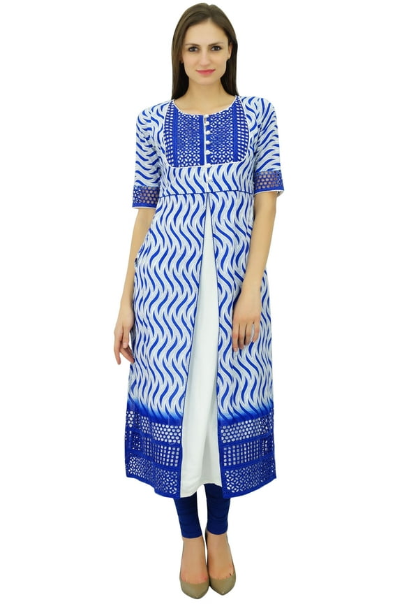 Kurta Designer Kurti Cotton Straight Blouse Indian Ethnic Wear