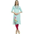 thumbnail image 1 of Bimba Kurta Indian Women's Bollywood Designer Green Ethnic Kurti Tunic Dress-4, 1 of 5