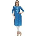thumbnail image 1 of Bimba Kurta Indian Women's Digital Printed Designer Ethnic Kurti Blue Dress-4, 1 of 5