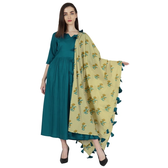 Bimba Kurta Set for Womens Ethnic Flared Kurti with Pant & Printed Dupatta Indian Designer Clothing