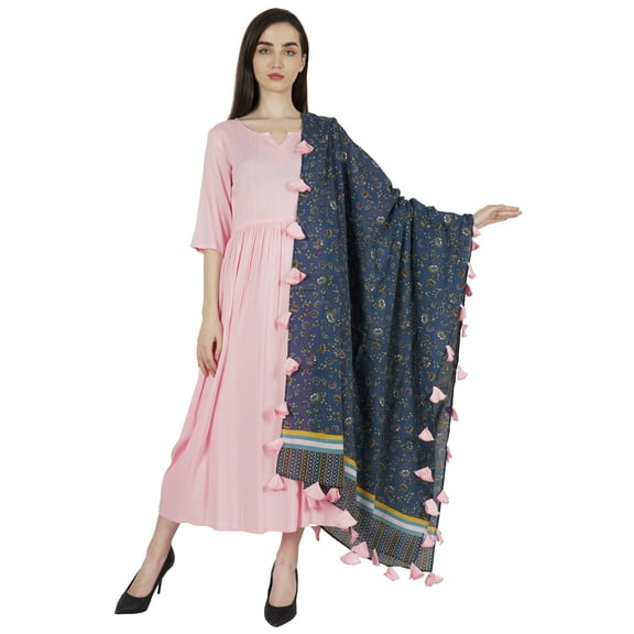 Bimba Kurta Set for Womens Ethnic Flared Kurti with Pant & Printed Dupatta Indian Designer Clothing