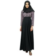 Bimba Ladies Maxi Muslim Abaya Rayon Dress Jilbab With Cotton Hijab