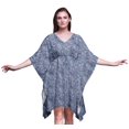 thumbnail image 1 of Bimba Leaves Ladies Kaftan Holiday Loungewear Midi Dress Beach Coverup-4X-5X, 1 of 5