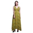 thumbnail image 1 of Bimba Leaves Printed Women Long Maxi BeachÂ&nbsp;DressÂ&nbsp;Strappy Summer Resort Wear-Large, 1 of 4