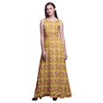 thumbnail image 1 of Bimba Leaves Printed Women Sleeveless Gown Chic Style Long MaxiÂ&nbsp;Dress-Large, 1 of 5
