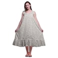 thumbnail image 1 of Bimba Light Gray Floral Roses & Ranunculus Cotton Nightgowns For Women Mid-Calf Printed Sleepwear Night Dress Small, 1 of 6