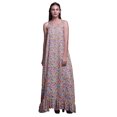 thumbnail image 1 of Bimba Light Gray2 Feather Colorful Spaghetti Strap Womens Sleepwear Nightgown Ladies Nightwear Nursing Sleep Dress Large, 1 of 5