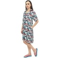 thumbnail image 1 of Bimba Light Green Architect Print Women's Sleepshirt Night Dress With Pockets - 4, 1 of 5
