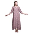thumbnail image 1 of Bimba Light Pink Floral Leaves & Night Jasmine Printed Maxi Nightgowns For Women With Summer Slip Sleepwear XX-Large, 1 of 5