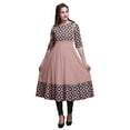 thumbnail image 1 of Bimba Light Pink Salmon Geometric Square Indian Ethnic Wear For Women Indian Kurtis Long Anarkali Kurta Large, 1 of 5