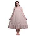 thumbnail image 1 of Bimba Light Pink Salmon3 Floral Tulip Mid Calf Nightwear Ladies Cotton Printed Sleeveless Night Gown Maxi Dress X-Small, 1 of 6