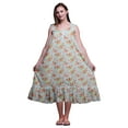 thumbnail image 1 of Bimba Light Steel Blue3 Floral Leaves & Peony Sleeveless Night Gown For Womens Cotton Printed Nightwear Ladies Sleepwear X-Large, 1 of 6
