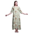 thumbnail image 1 of Bimba Light Yellow Floral Chinese Anemone Maxi Sleepwear For Women Summer Printed Nightgowns X-Large, 1 of 5