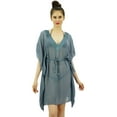 thumbnail image 1 of Bimba Lightweight Grey Swimwear Sheer Kaftan Tunic Beachwear Bikini Cover up, 1 of 8