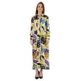 thumbnail image 1 of Bimba Long Sleeve Printed Maxi Shirt Dress For Womens Casual Loose Fit Button Down Dresses, 1 of 6