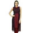 thumbnail image 1 of Bimba Long Straight Kurta Designer Lace Detail Kurti Chic Dress Custom Clothing, 1 of 8