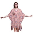 thumbnail image 1 of Bimba Mandala Womens Short Beach Kaftan Beachwear Bikini Coverup Midi Dress-XL-3X, 1 of 5