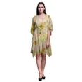 thumbnail image 1 of Bimba Medium Yellow Tie-Dye Light Ladies Plus Size Kaftan Summer Wear Beach Coverup Kimono Caftan-XL-3X, 1 of 5