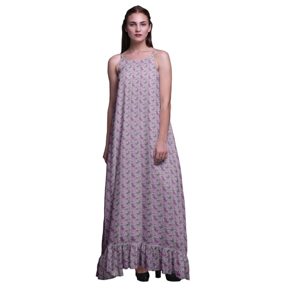 Bimba Mint Green Butterflies Flower & Butterflies Womens Sleepwear Long Nightgown Printed Spaghetti Strap Ladies Nightwear X-Large