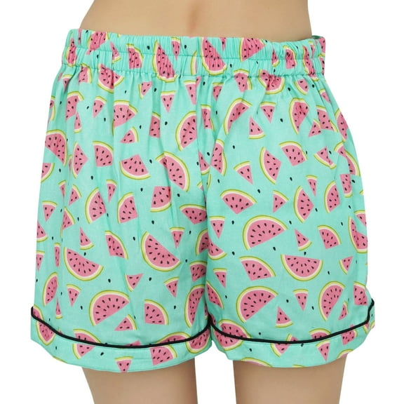 Bimba Mint Green Button-Down Shirt With Elastic Waist Shorts 2 Pcs Night Set - 4