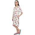 thumbnail image 1 of Bimba Mint Green Floral Print Women's Turn-Down Collar Sleepshirt Night Dress - 10, 1 of 4