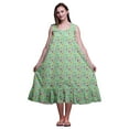 thumbnail image 1 of Bimba Mint Green2 Floral Lily & Lotus Mid Calf Nightwear Ladies Cotton Printed Sleeveless Night Gown Maxi Dress X-Small, 1 of 1