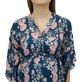 thumbnail image 1 of Bimba Moms Blue Floral Printed Kimono Sleeve Maternity Kaftan With Belt-16, 1 of 6