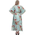 thumbnail image 1 of Bimba Moms Light Blue Floral Printed Kaftan With Belt Maternity Maxi Dress-22, 1 of 6