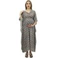thumbnail image 1 of Bimba Moms Multicolour Drawstring Maxi Dress Kimono Sleeve Maternity Kaftan-16, 1 of 6