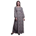 thumbnail image 1 of Bimba Moss Georgette Artistic Butterfly Print Womenâ€™s Long Elastic Waist Casual Summer MaxiÂ&nbsp;Dress-X-Large, 1 of 5