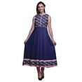 thumbnail image 1 of Bimba Navy Blue Floral Indian Kurtis For Women Solid Readymade Anarkali Dress Printed Indian Kurti XX-Large, 1 of 7