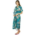 thumbnail image 1 of Bimba Nursing Cotton Kaftan Front Buttons Maternity Night Wear Baby Shower Gift, 1 of 6