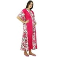 thumbnail image 1 of Bimba Nursing Mothers Caftan Cotton Floral Print Maxi Gown, Baby Shower Gift, 1 of 8