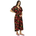 thumbnail image 1 of Bimba Nursing Mothers Caftan Floral Print Maxi Kaftan Maternity Gown with Belt, 1 of 9