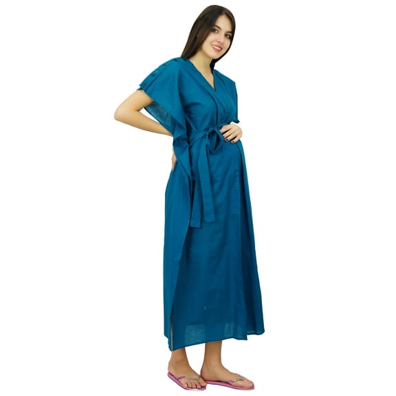 Bimba Nursing Mothers Cotton Kaftan Night Wear, Hospital Delivery Caftan Gown
